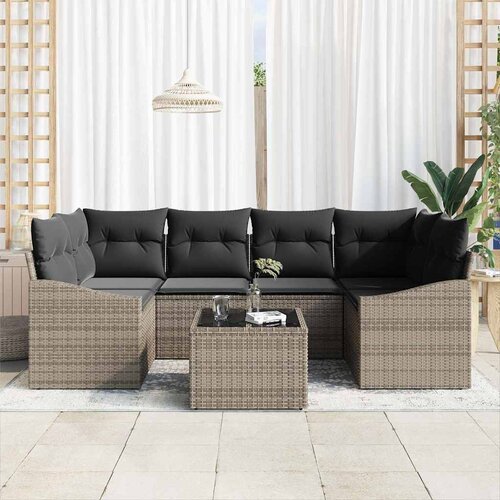  Set sofe 7 kom. Siva poliratan 234 x 123,5 x 85 cm Slike