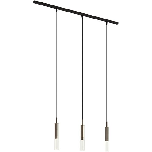 QAZQA Sodobni sistem tirnih svetil črn s 3 visečimi svetilkami gunmetal 1-fazni - Slimline Loyce Cene