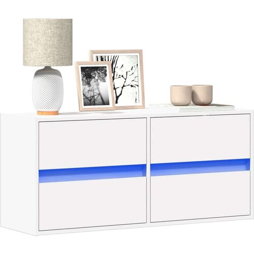  Zidni TV ormarić s LED svjetlima bijeli 100x31x45 cm Cijene