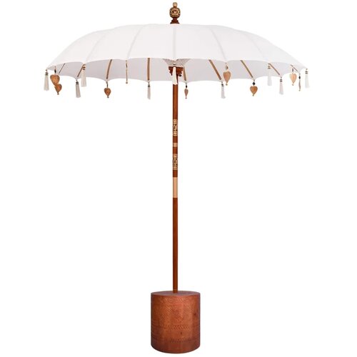  Balijski suncobran s postoljem Kružni 190 x 190 x 295 cm - s smeđom bazom &amp;Oslash; 180-190 cm Slike
