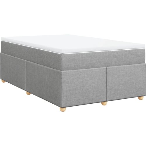 VidaXL Krevet s oprugama i madrac svjetlosivi 120 x 200cm od tkanine Slike