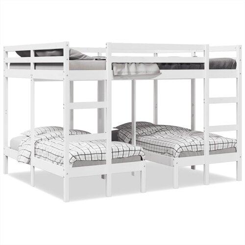 vidaXL Trostruki okvir kreveta na kat bijeli 160x200/80x160cm borovina Cijene