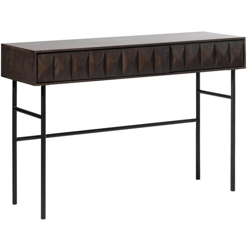Unique Furniture Temno rjava stranska mizica z mizno plo&amp;scaron;čo v hrastovem dekorju 39x117 cm Latina &amp;ndash; Slike
