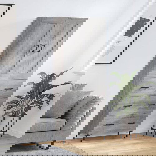 vidaXL Visoka komoda siva sonoma 69,5x34x180 cm inženirski les Cene