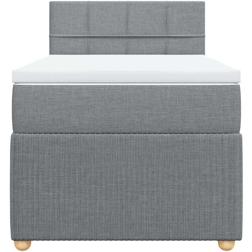 VidaXL Krevet s oprugama i madracem svjetlosivi 100x200 cm od tkanine Slike