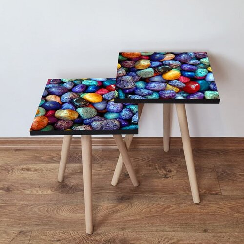 Hanah home 2Shp18 - multicolor multicolor nesting table (2 pieces) Cene