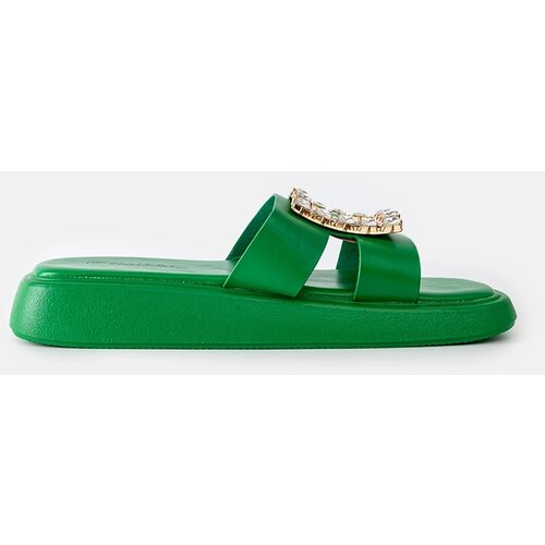 Gemre Green flip-flops with rhinestones Fusberta Cene