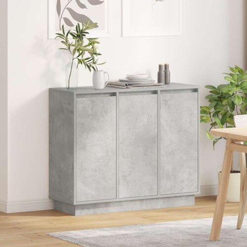 vidaXL stranski stol z LED lučmi, beton siva, 90x32x75 cm, inženirski les Cene