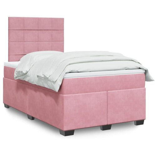 vidaXL Box spring krevet s madracem ružičasti 120 x 200 cm baršunasti Cijene
