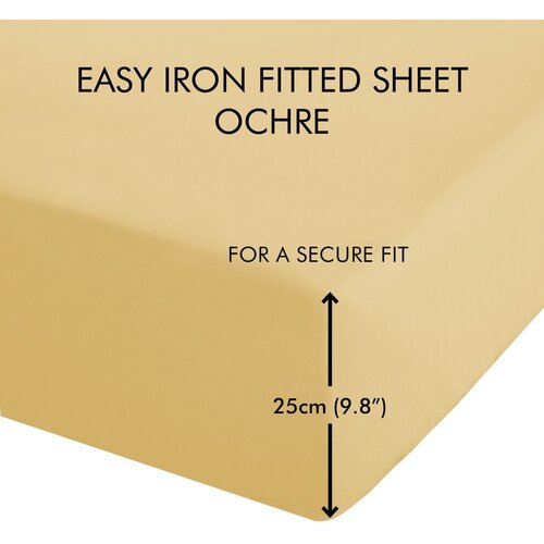 Catherine Lansfield Žuta plahta s gumom od perkala 90x190 cm Easy Iron Percale &amp;ndash; Slike