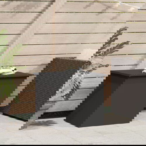 vidaXL Zunanja shranjevalna škatla Črna 55 x 50.5 x 50 cm Mnogi jeklo Cene