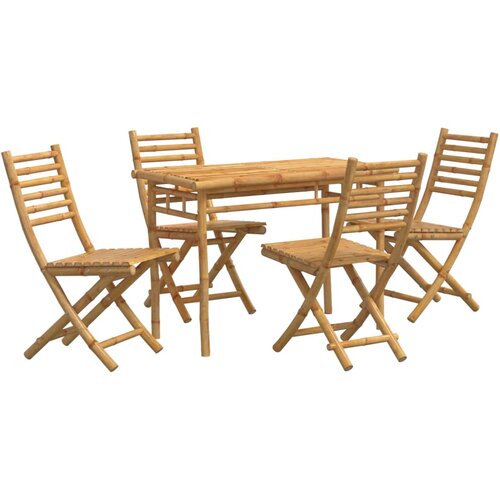  5-dijelni vrtni blagovaonski set od bambusa Slike
