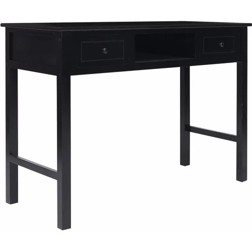  Radni stol crni 108 x 45 x 76 cm od masivnog drva paulovnije