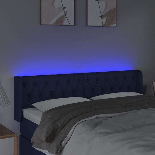  Uzglavlje plavo 163x16x78/88 cm od tkanine Slike