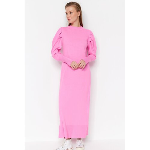 Trendyol Pink Fitted Rib Plain Knitwear Cene