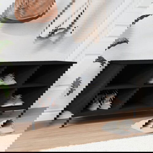 VidaXL Omarica za čevlje črna 100x35x50 cm inženirski les Slike