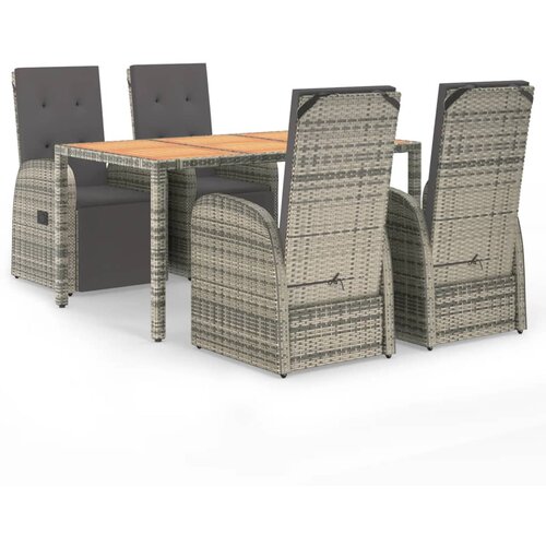  3-dijelni vrtni blagovaonski set sivi od poliratana Siva Slike