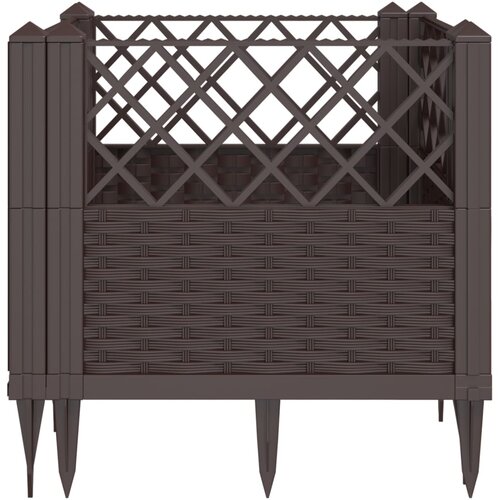  Vrtna sadilica s klinovima smeđa 43,5x43,5x43,5 cm PP Slike