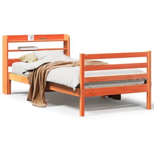 vidaXL Okvir kreveta bez madraca voštano smeđi 75 x 190 cm od borovine Cijene