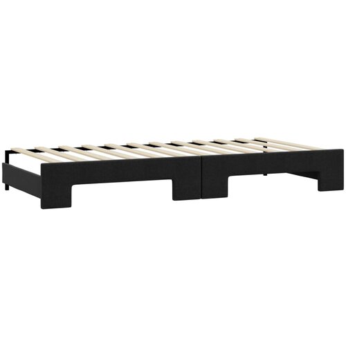  Dnevni krevet na razvlačenje s ladicama crni 100x200 cm tkanina Slike