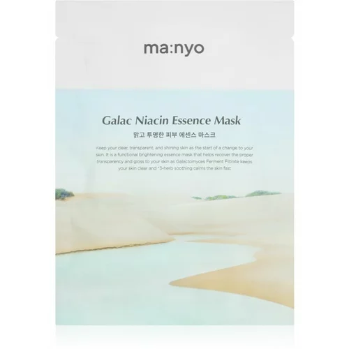 ma:nyo Galac Niacin Essence sheet maska za blistav ten s hidratantnim učinkom 30 g