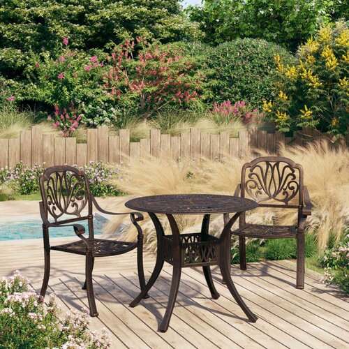 vidaXL 3-dijelni bistro set od lijevanog aluminija brončani Cijene