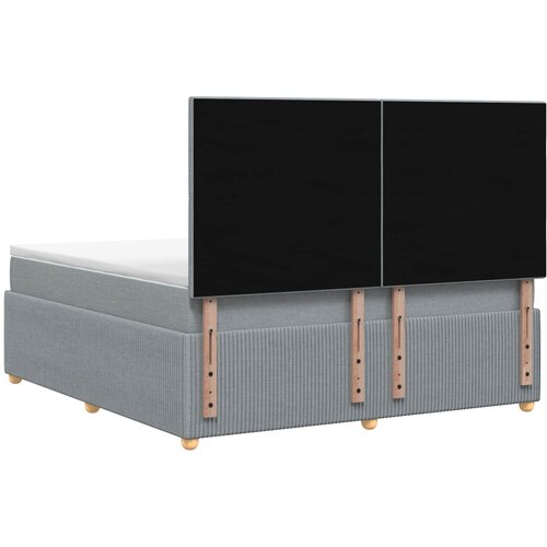  Boxspring krevet s madracem Svjetlosiva 180 x 200 cm Tkanina Slike