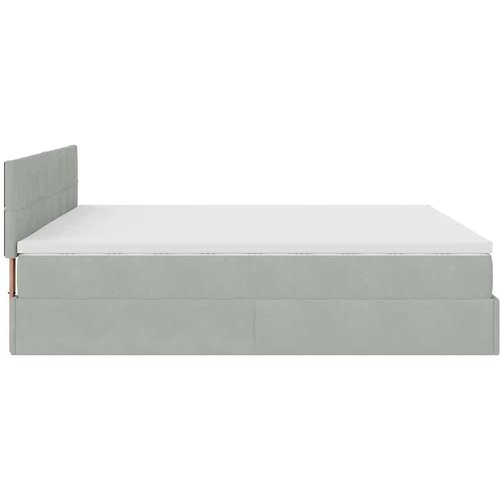  Otomanski krevet s madracem svijetlosivi 180x200 cm bar&amp;scaron;unasti Slike