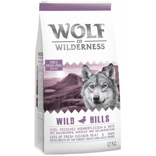 Wolf of Wilderness Ekonomično pakiranje 2 x 12 kg - Wild Hills - pačetina