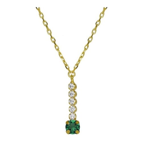 Victoria Cruz shine emerald gold ogrlica sa swarovski kristalima ( a4668-20dg ) Slike