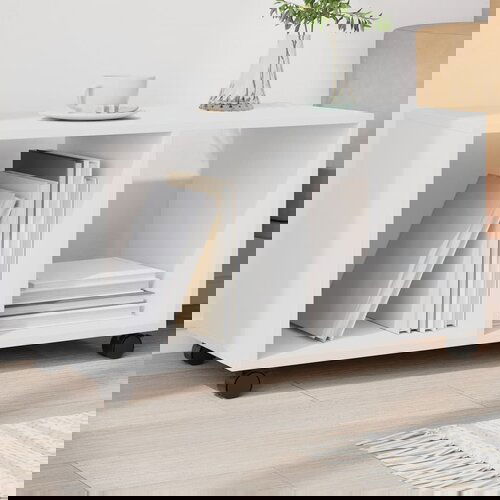 VidaXL Pomični ormarić bijeli 72 x 33 x 42,5 cm konstruirano drvo Slike