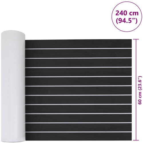  Prostirka za čamce Prugasti Tamno siva i bijela 240 x 60 cm EVA Slike