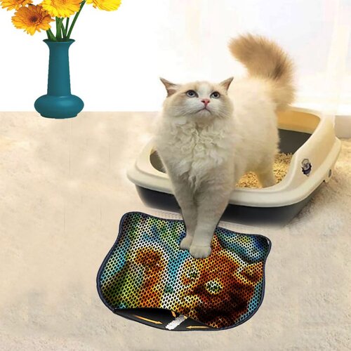 WALLXPERT Kdkafa0115 Multicolor Cat Litter Mat Cene