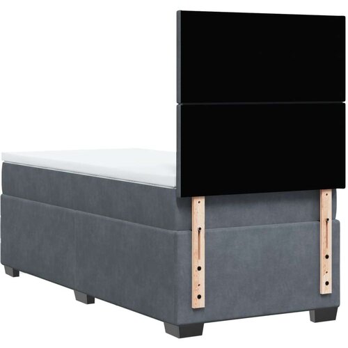 VidaXL Box spring krevet s madracem tamnosivi 80 x 200 cm bar&amp;scaron;unasti Slike