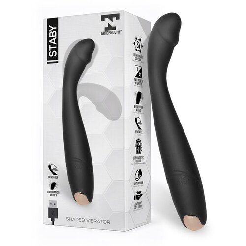 TARDENOCHE Staby Silicone Shaped Flexible Vibrator Black Cene