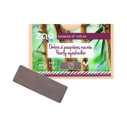 Zao refill rectangle eye shadow - 129 pearly taupe Slike