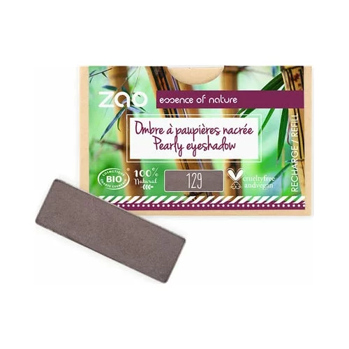 Zao refill rectangle eye shadow - 129 pearly taupe