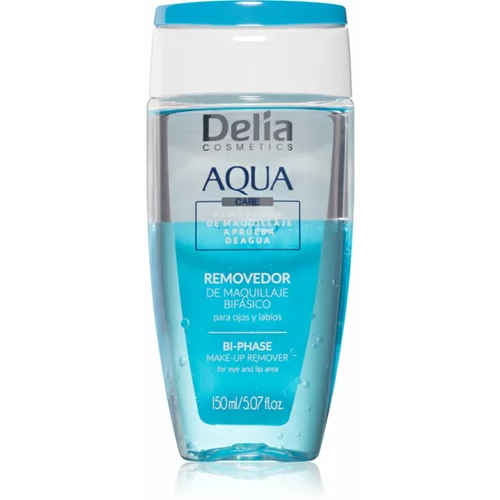 Delia Cosmetics Aqua dvofazno sredstvo za skidanje šminke za područje oko očiju i usana 150 ml
