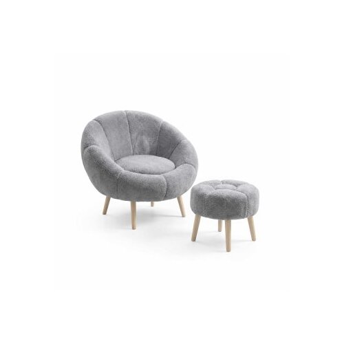 Atelier Del Sofa fotelja i tabure lida grey Slike
