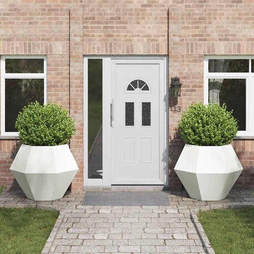 VidaXL Sadilica 2 pcs Bijelo 100 x 100 x 80 cm Čelik Slike