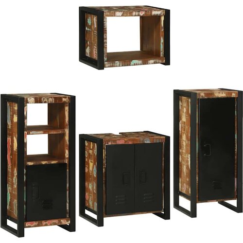 vidaXL Komplet pohištva za kopalnico 4 pcs Trden recikliran les Cene