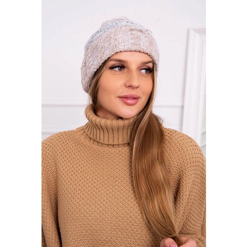 Kesi Cap with fleece Pola K267 red + light beige Slike