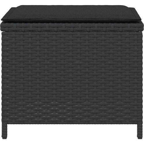  Vrtni taburei s jastucima 4 kom crni 41x41x36 cm od poliratana Slike