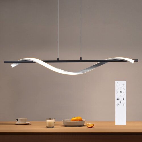 Nettlife Moderna LED viseča svetilka z možnostjo zatemnitve, 22 W, srebrna, premer 100 cm, valovit dizajn iz aluminija, (22122990) Cene