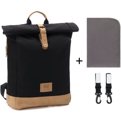 Fillikid torba/ruksak za mamu Rolltop Berlin, black Slike