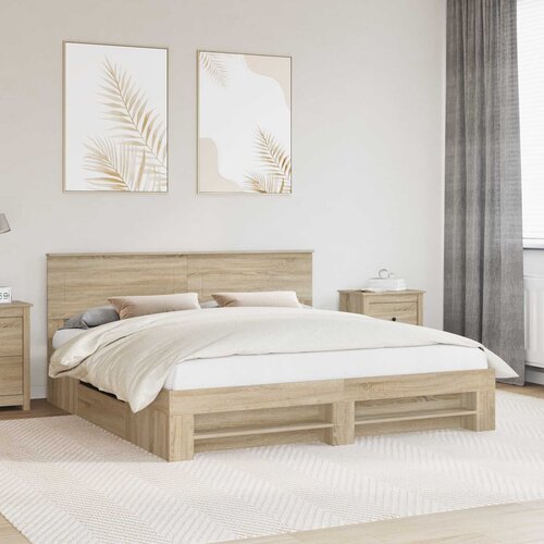  Krevetna konstrukcija s uzglavljem Sonoma hrast 180 x 200 cm Cijene
