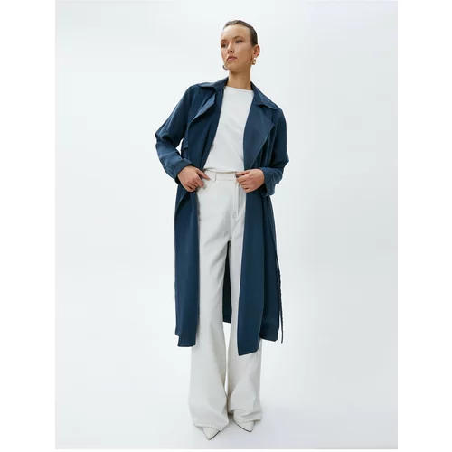 Koton Flowy Double Breasted Trench Coat with Belt
