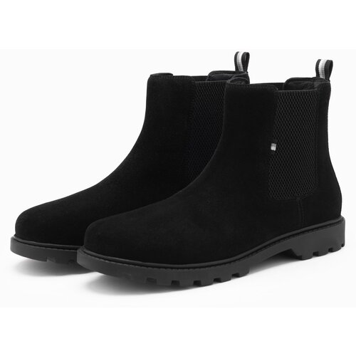 Ombre Slip-on suede men&amp;#039;s shoes with high upper - black Slike