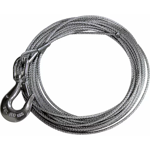 Thern Vrv iz nerjavnega jekla s tovorno kljuko, žična vrv s Ø 6,4 mm, dolžina 6 m