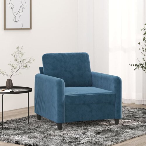  The Living Store Fotelj moder 60 cm žamet - Enosed, (21494992) Slike